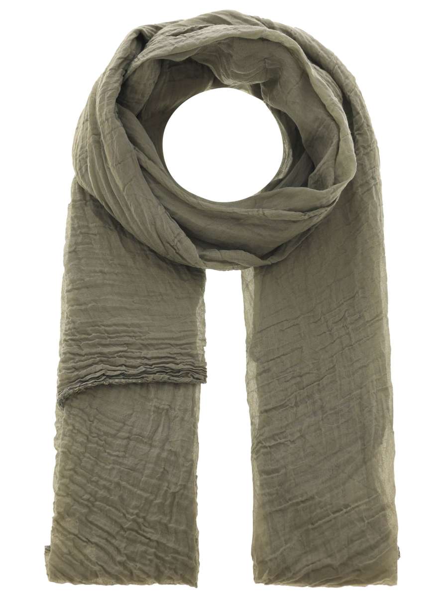 Schal Tuch "Basic Uni" Baumwolle Seide Khaki