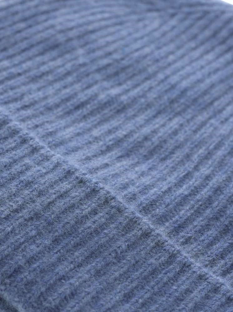 💕 Zwillingsherz Mütze "Ribbon Pattern" 100 % Kaschmir Jeansblau
