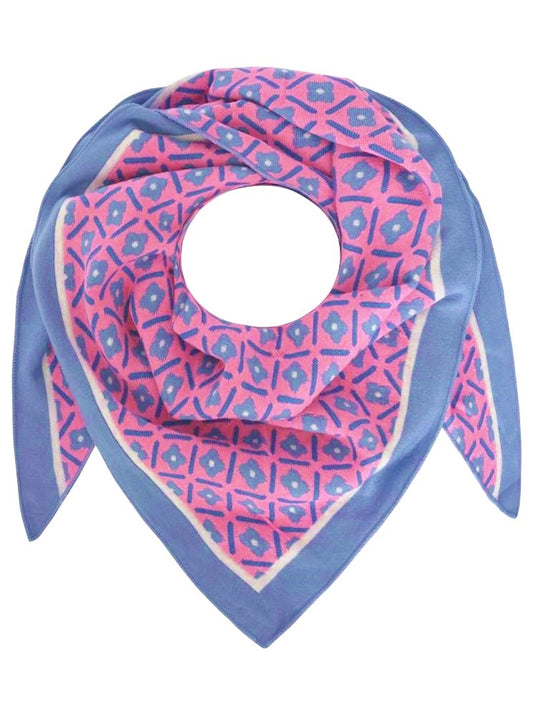 💕 Zwillingsherz Dreieckstuch "Wonderland" Baumwolle Blau Pink