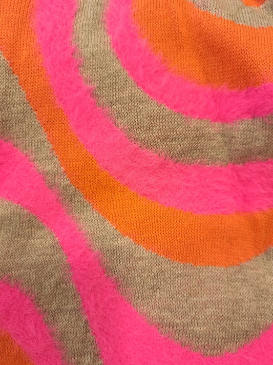 💕 Zwillingsherz Dreieckstuch "Happy Waves Hairy" Baumwolle Grau