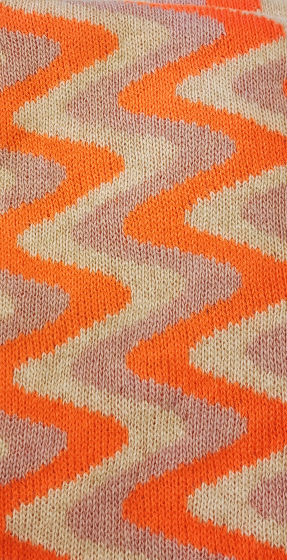 💕 Zwillingsherz Dreieckstuch "Winter Waves" Wolle Kaschmir Orange Rosa