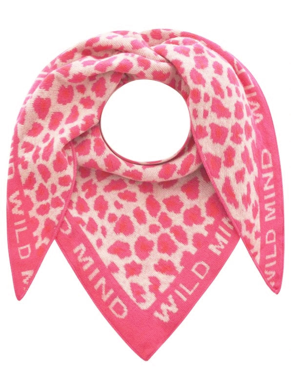 💕 Zwillingsherz Dreieckstuch " Leo Wild Mind" Wolle Kaschmir Beige Pink Orange
