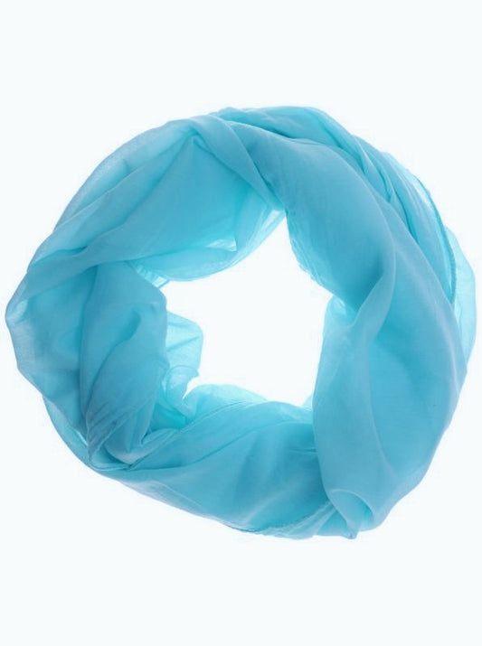 Loop Schal Tuch "Uni" Baumwolle Seide Türkis