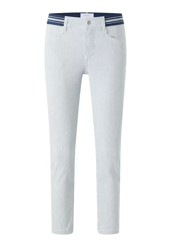 Angels Jeans Ornella Streifen Sportiy mit Dehnbund 5 Pocket verkürzt Blue