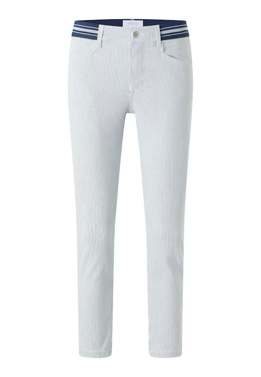 Angels Jeans Ornella Streifen Sportiy mit Dehnbund 5 Pocket verkürzt Blue