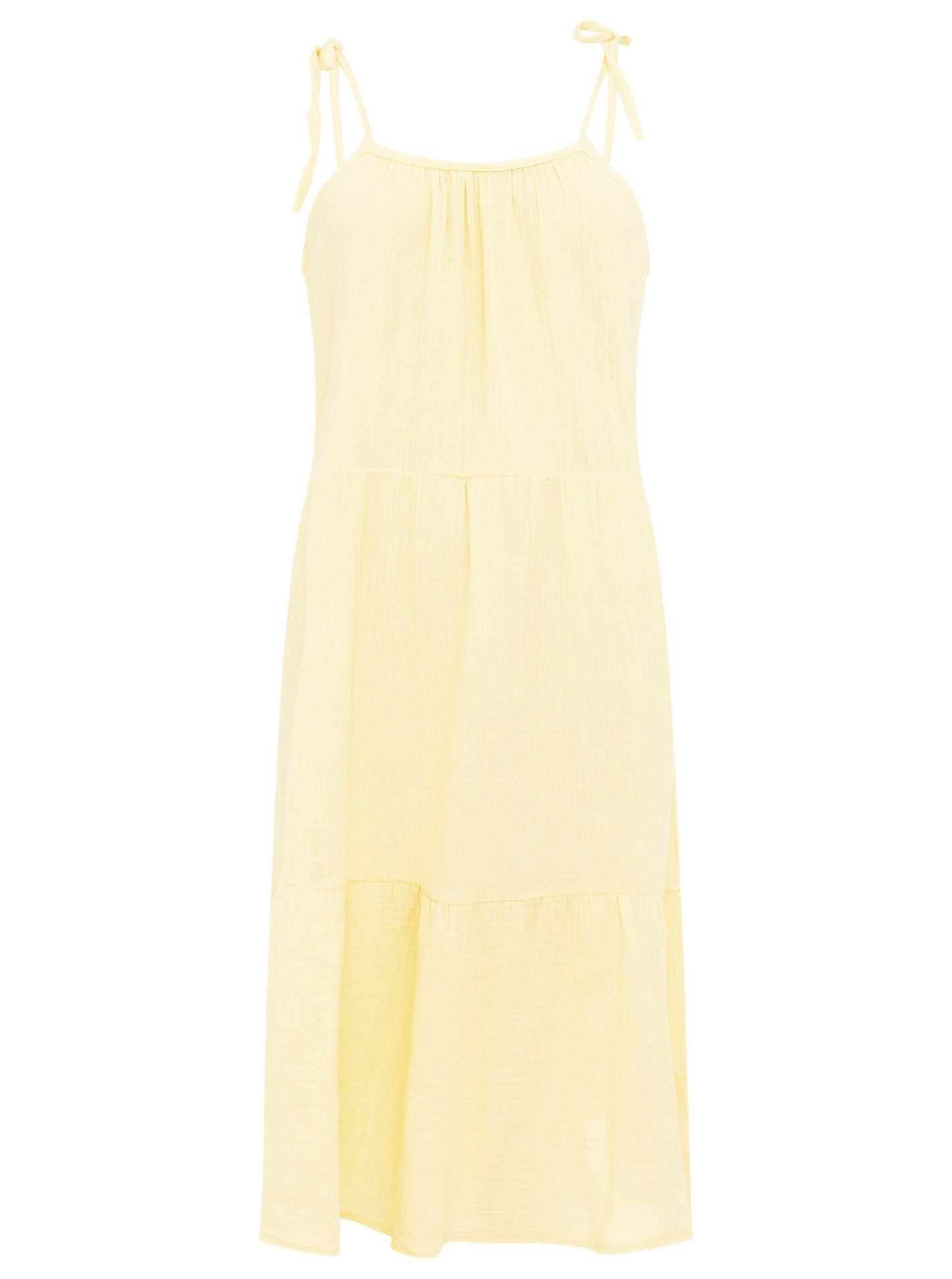💕 Zwillingsherz Kleid "Spaghettiträger" Maxikleid Gelb