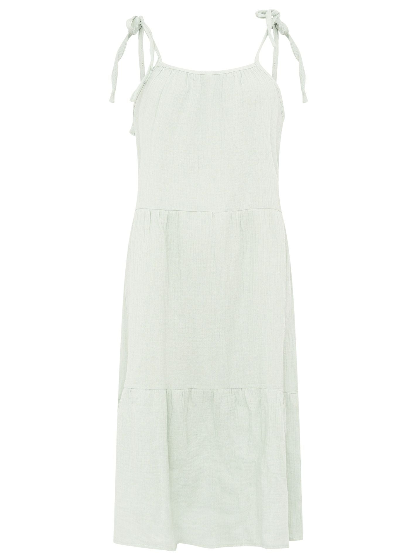 💕 Zwillingsherz Kleid Musselin "Spaghettiträger" Maxikleid Salbei