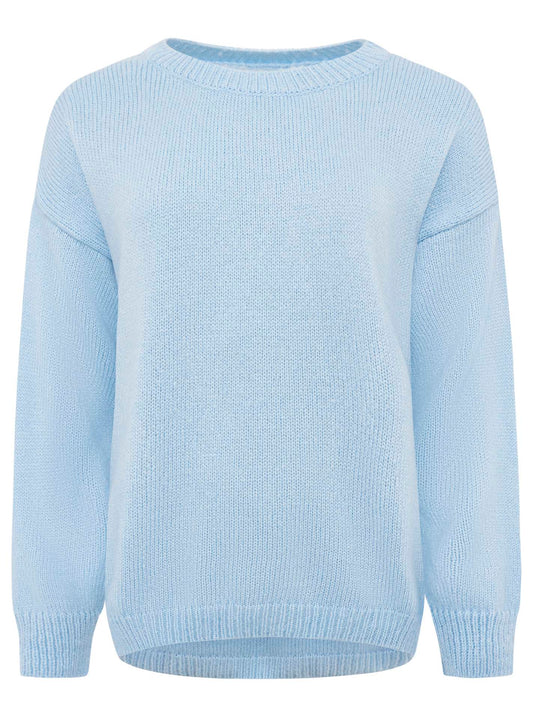 💕 Zwillingsherz Oversized Strick Pullover "Berlin" Hellblau
