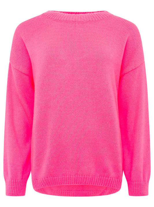 💕 Zwillingsherz Oversized Strick Pullover "Berlin" Neonpink