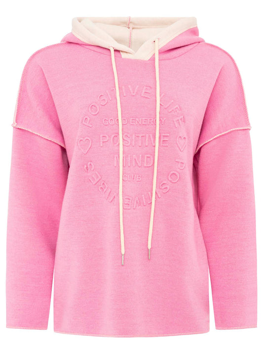 💕 Zwillingsherz Hoodie Double Face "Positive Mind" Stempeldruck Rosa