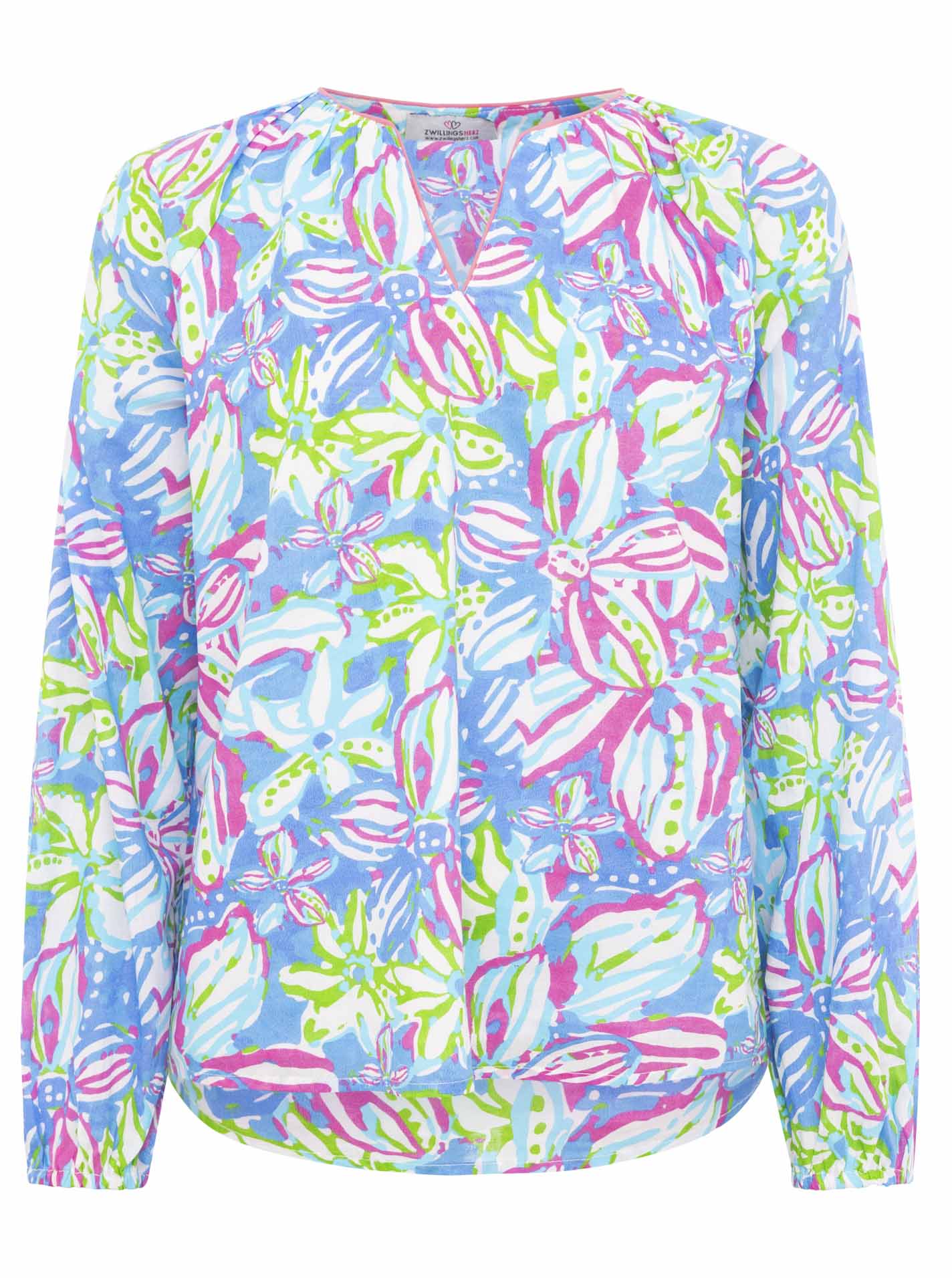 💕 Zwillingsherz Bluse "Blumentraum" Multi