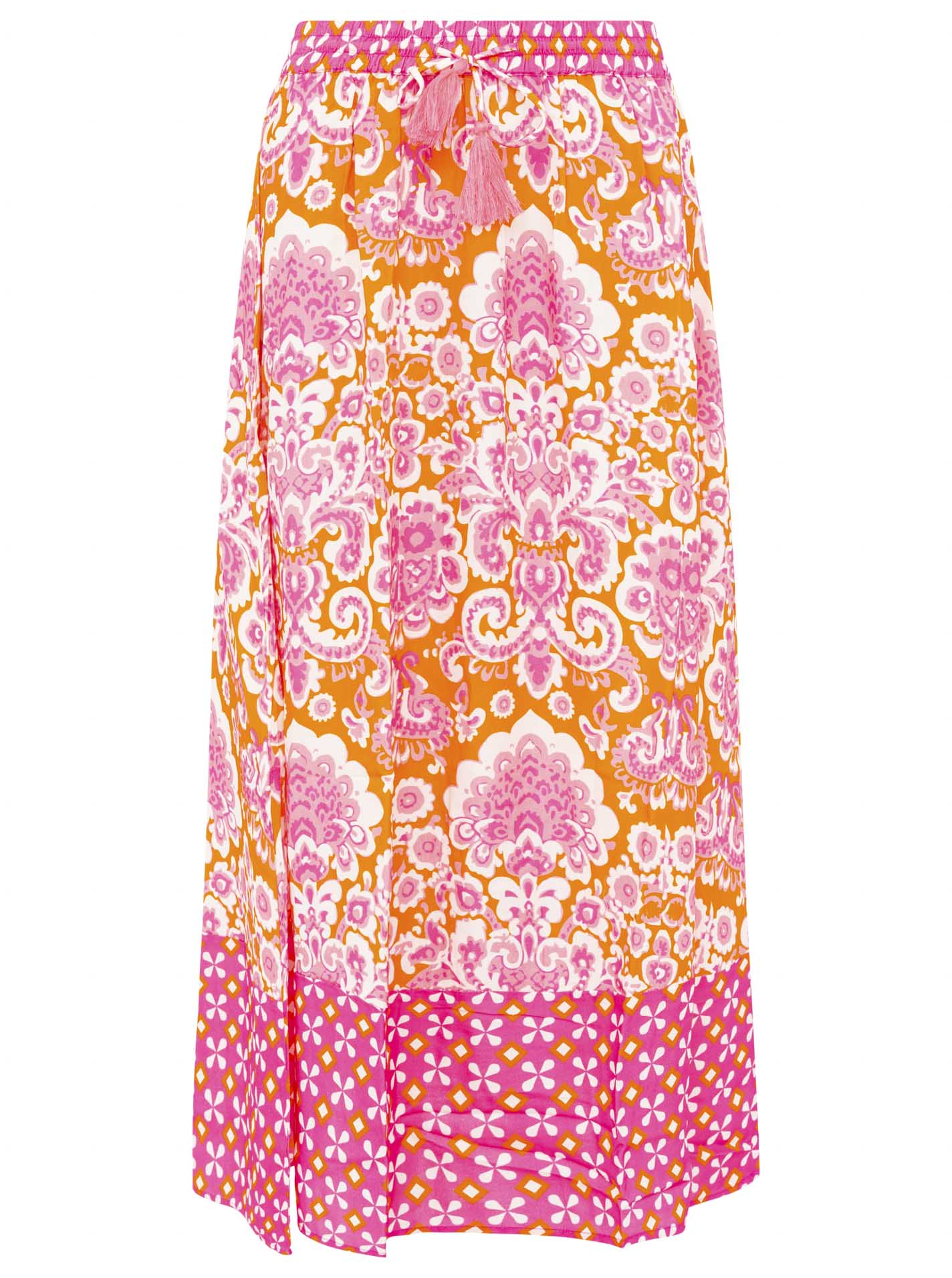 💕 Zwillingsherz Rock "Ethno Print" 100 % Viskose Pink