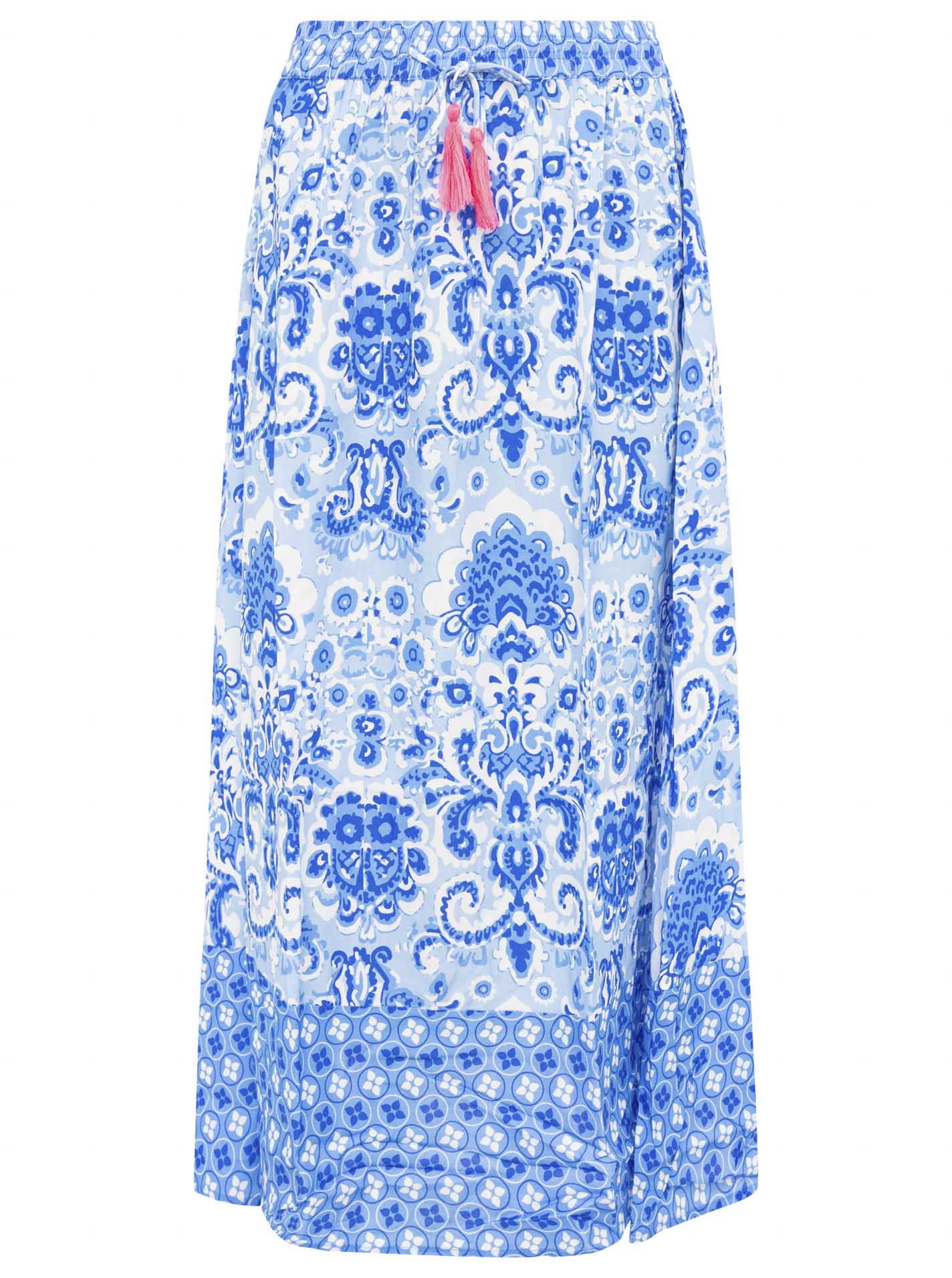 💕 Zwillingsherz Rock "Ethno Print" 100 % Viskose Blau