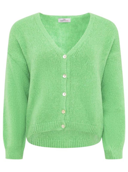 💕 Zwillingsherz Strickjacke kurz "Uni" Wolle Grün
