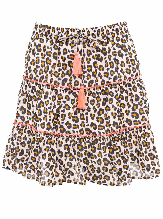 💕 Zwillingsherz Rock "Leopard Muster" 100 % Baumwolle Beige