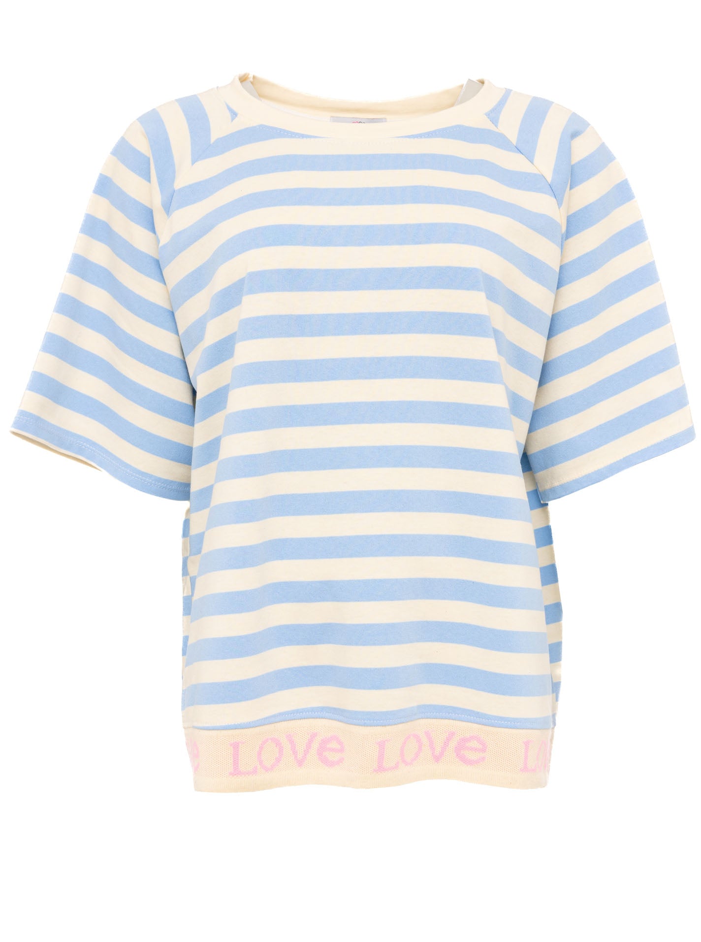 💕 Zwillingsherz Shirt "Streifen & Love" Baumwolle Jersey Hellblau