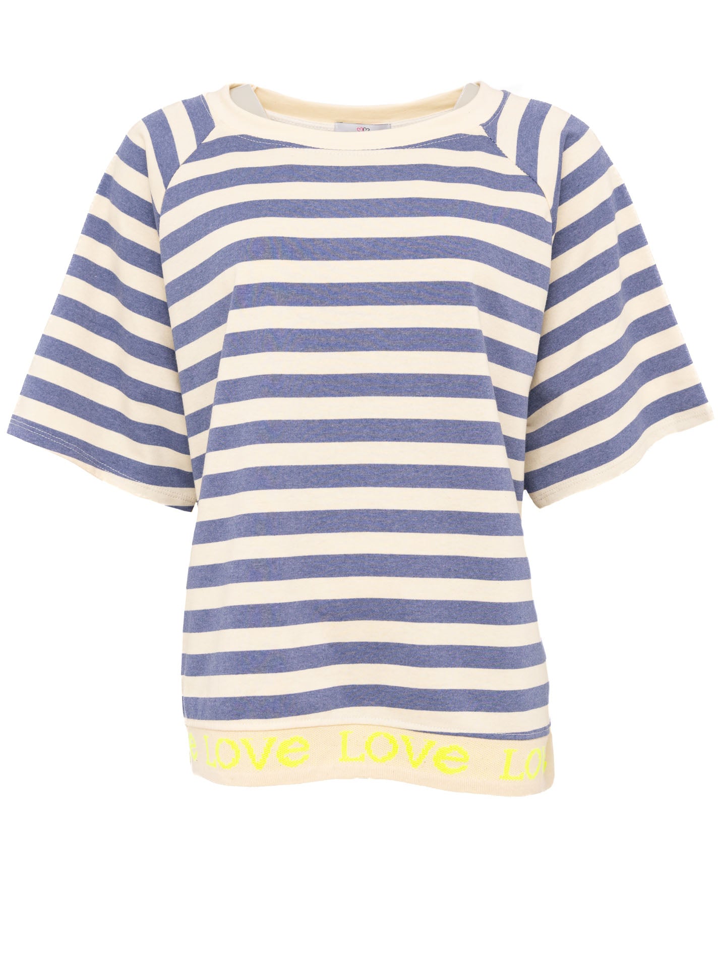 💕 Zwillingsherz Shirt "Streifen & Love" Baumwolle Jersey Jeansblau