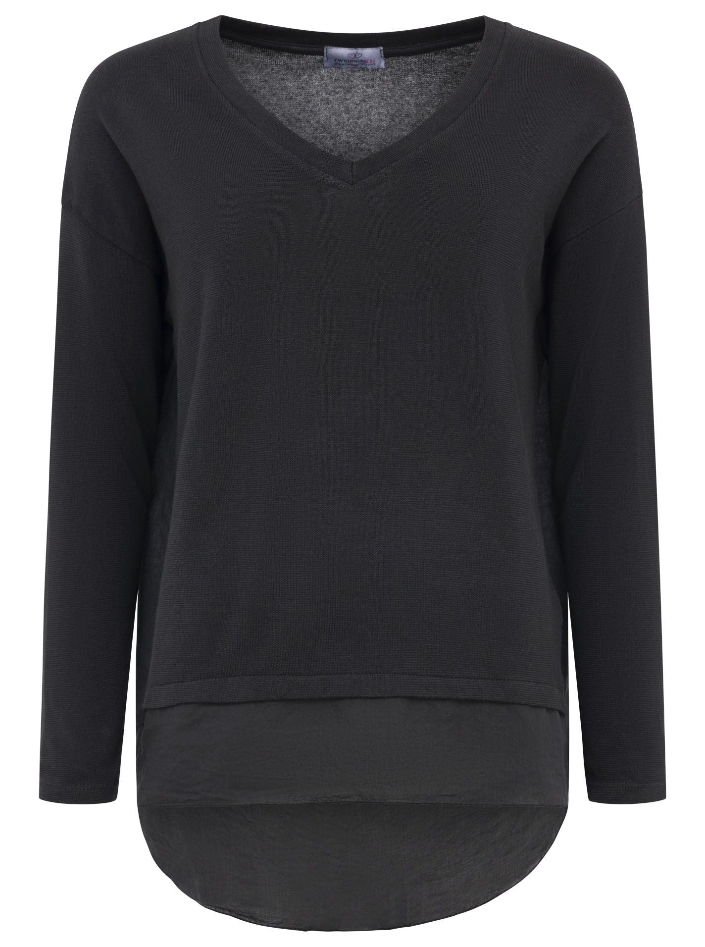 💕 Zwillingsherz Sweatshirt "Washed Out" Oversized Schwarz
