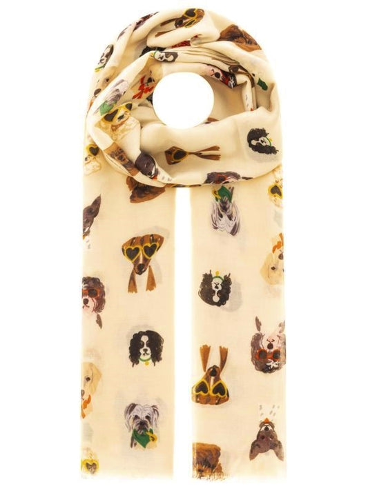 Schal "Dogs" Beige