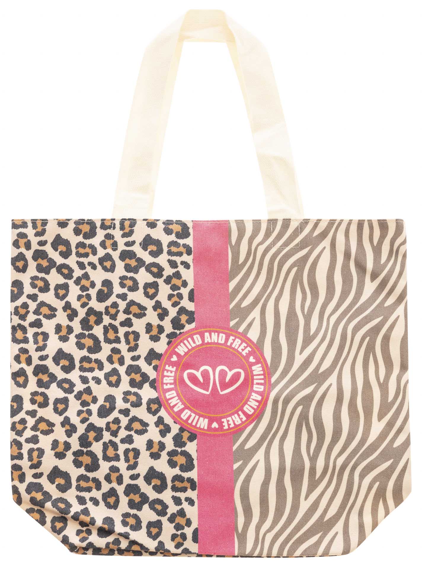 💕 Zwillingsherz Tasche Shopper "Leo & Zebra" Tote bag Beige