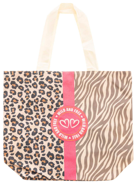 💕 Zwillingsherz Tasche Shopper "Leo & Zebra" Tote bag Beige