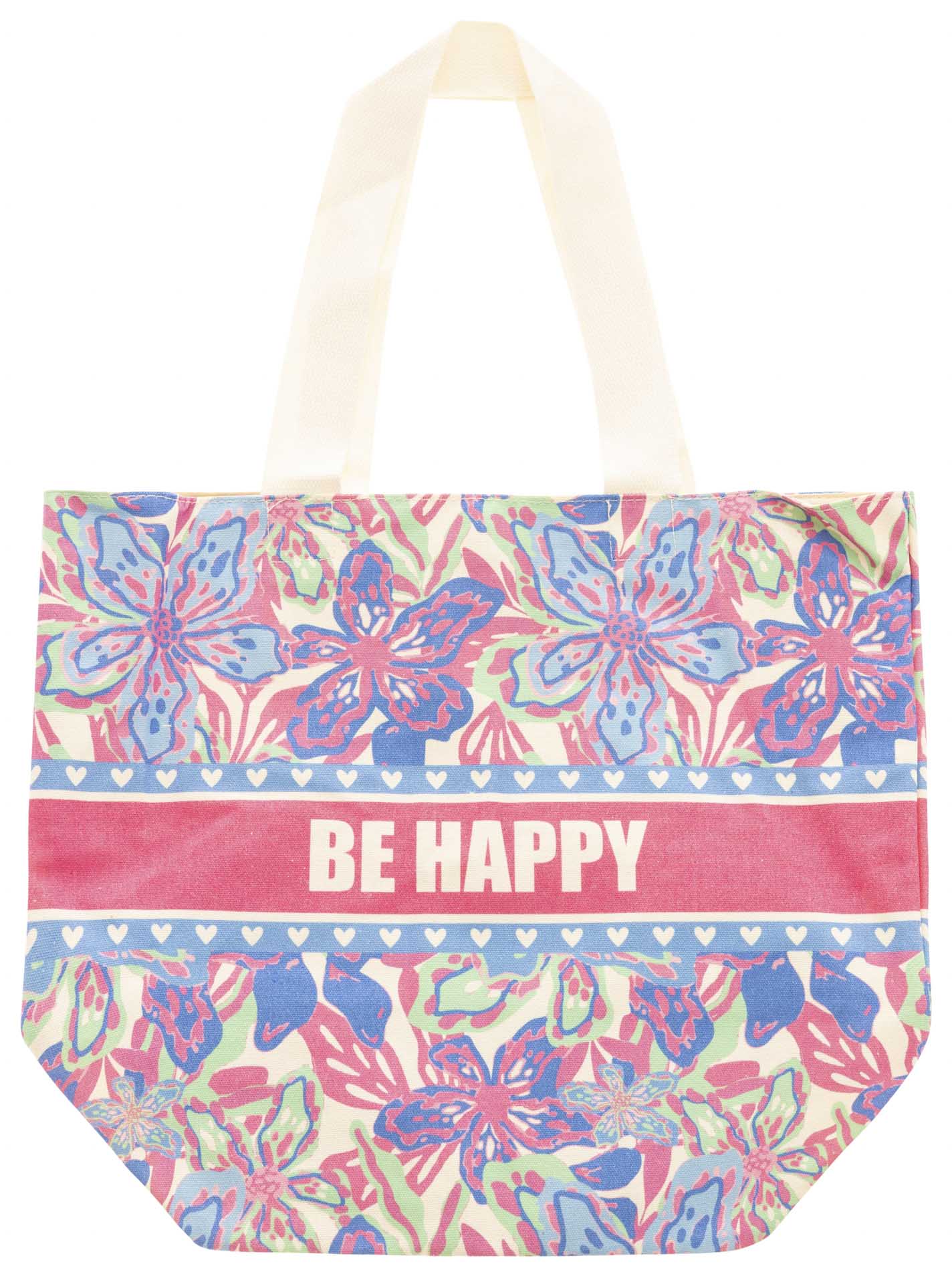 💕 Zwillingsherz Tasche Shopper "Happy Floral" Tote bag Royalblau