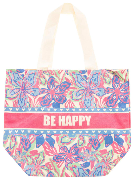 💕 Zwillingsherz Tasche Shopper "Happy Floral" Tote bag Royalblau
