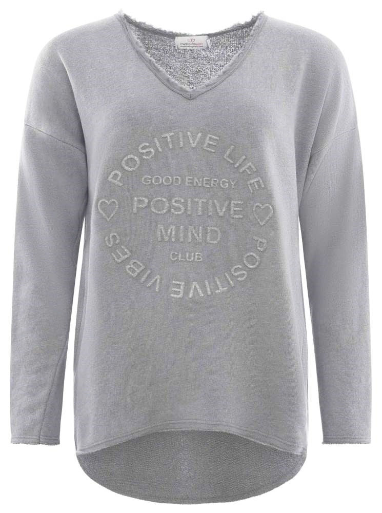 💕 Zwillingsherz Pullover Pulli "Elisabeth" Baumwolle Dunkelgrau