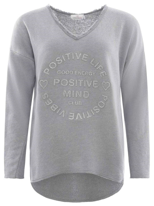 💕 Zwillingsherz Pullover Pulli "Elisabeth" Baumwolle Dunkelgrau