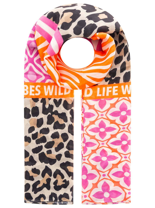 💕 Zwillingsherz Schal "Animal Block" Viskose Mix Pink