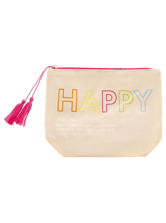 💕 Zwillingsherz Kosmetiktasche "Happy" Pouch Creme