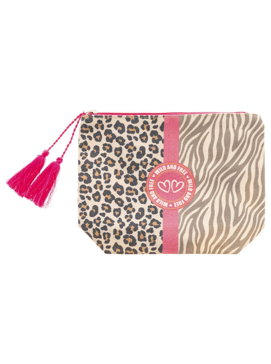 💕 Zwillingsherz Kosmetiktasche "Wild and free" Pouch Beige