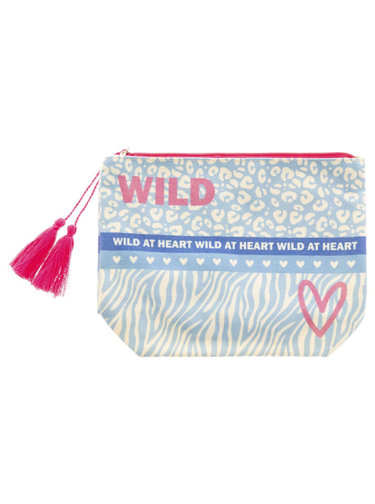 💕 Zwillingsherz Kosmetiktasche "Wild Herz" Pouch Hellblau