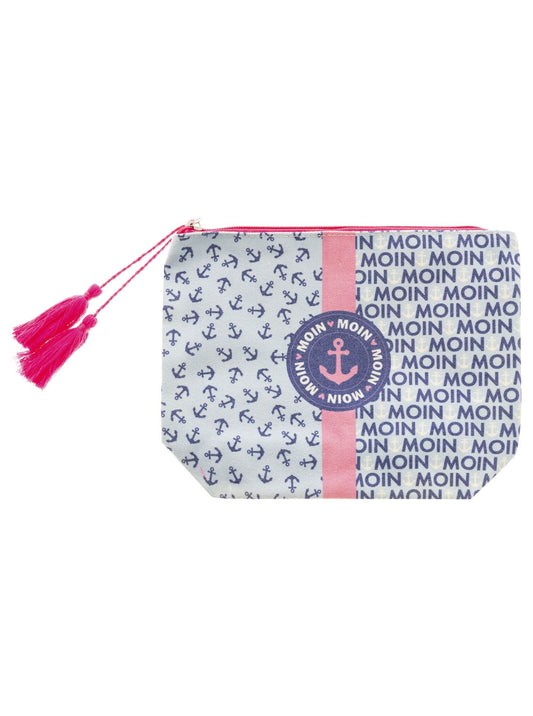💕 Zwillingsherz Kosmetiktasche "Moin" Pouch Hellblau