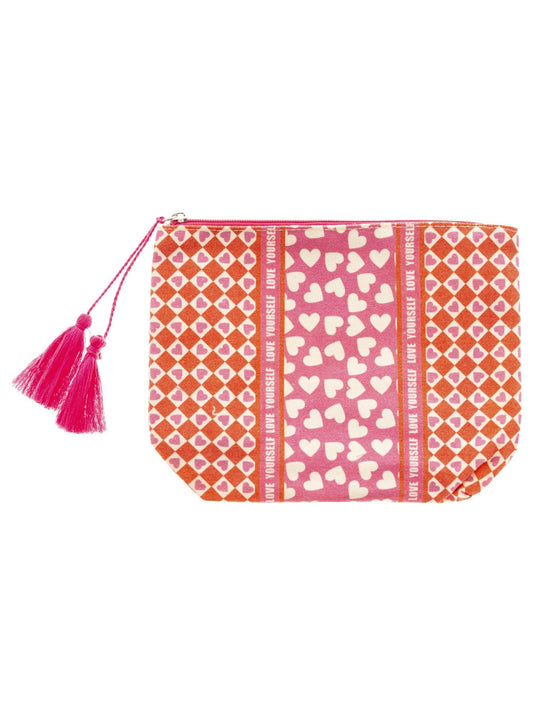 💕 Zwillingsherz Kosmetiktasche "Love yourself" Pouch Orange
