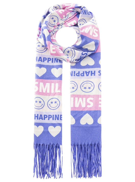 💕 Zwillingsherz Schal "Smile and Hearts Happiness" Hellblau