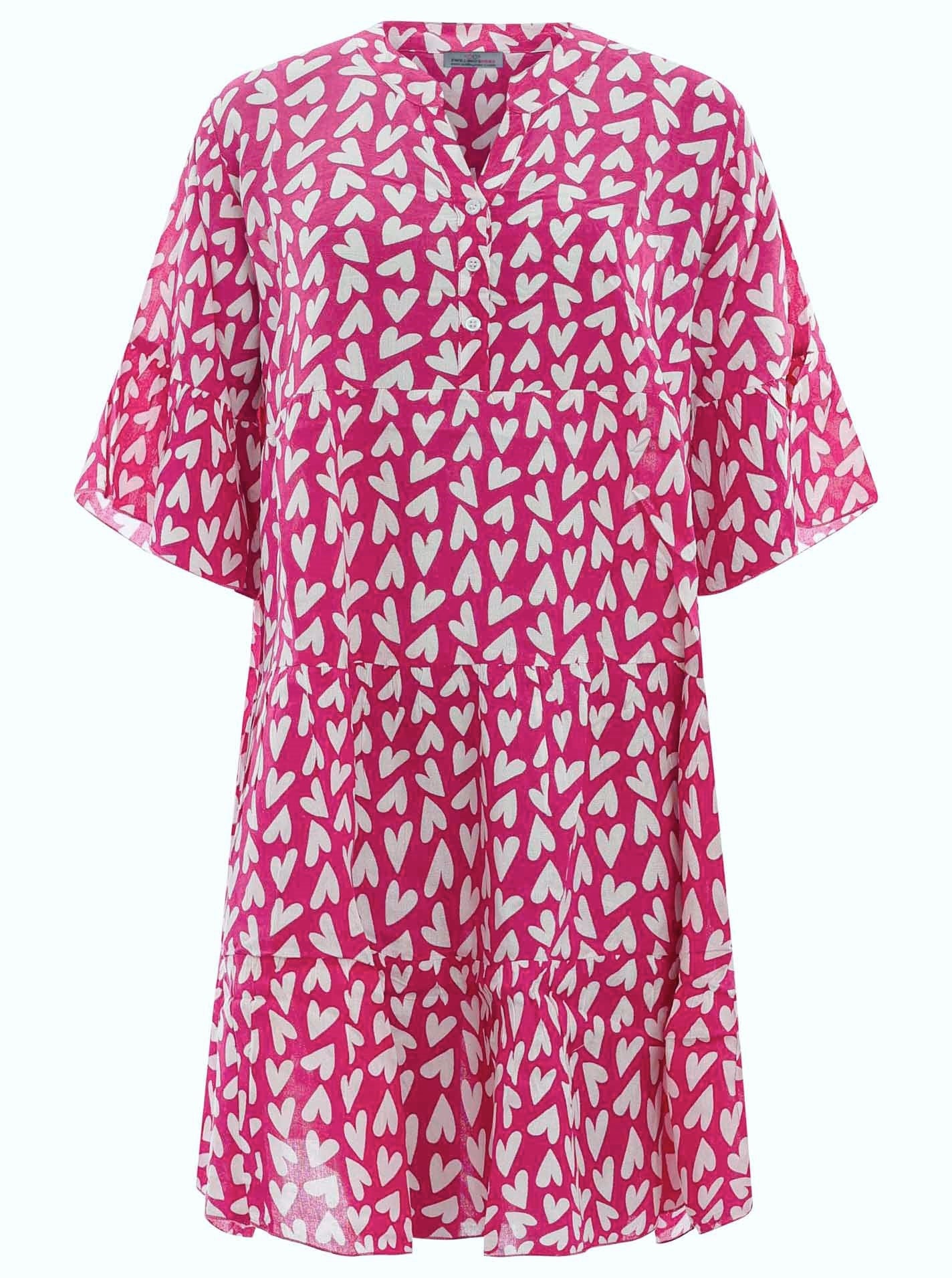 💕 Zwillingsherz Kleid "Kim ZH" Pink Weiß