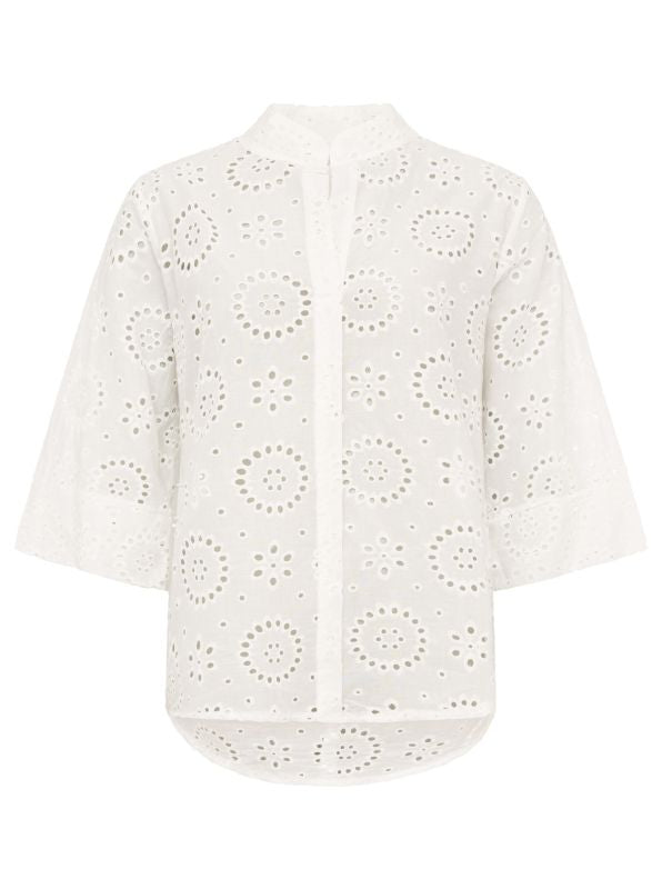 Zwillingsherz Bluse Lochmuster "Dreams" Weiß