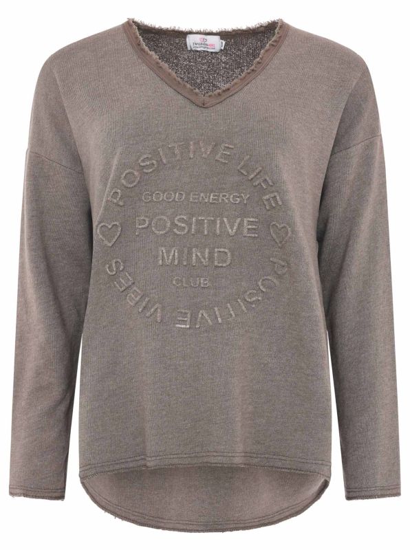 💕 Zwillingsherz Pullover Pulli "Elisabeth" Baumwolle Dunkelbraun