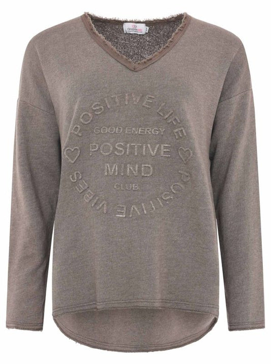 💕 Zwillingsherz Pullover Pulli "Elisabeth" Baumwolle Dunkelbraun