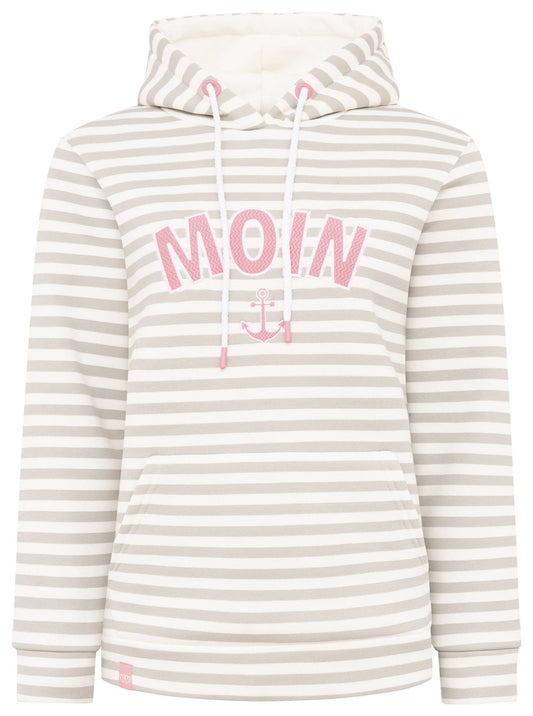 💕 Zwillingsherz Hoodie "Streifen Moin" Grau