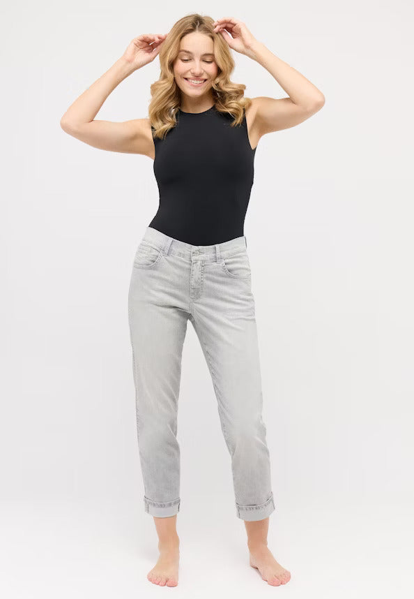 Angels Jeans Darleen Cropped TU Weiß 30" Normallänge Light Grey Random Used