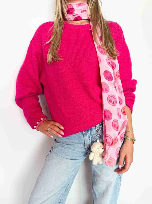 💕 Zwillingsherz Schal "Smilies" Pink