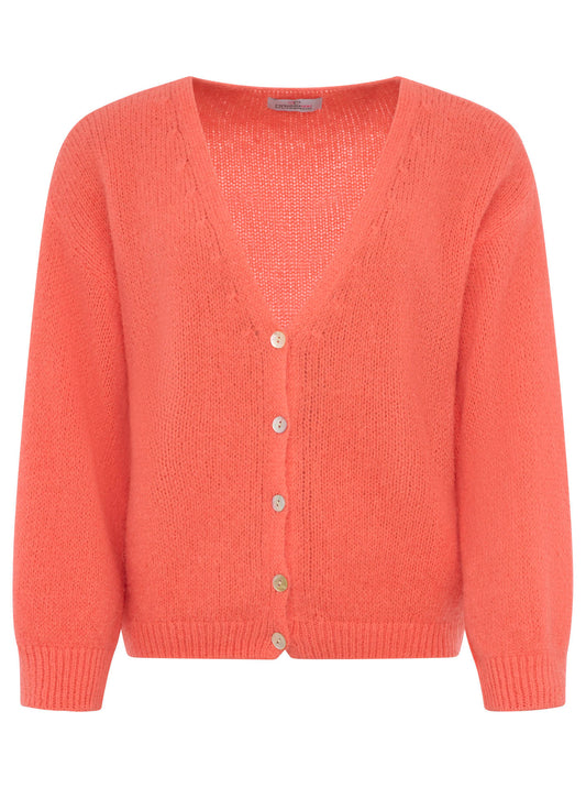 💕 Zwillingsherz Strickjacke kurz "Uni" Wolle Orange