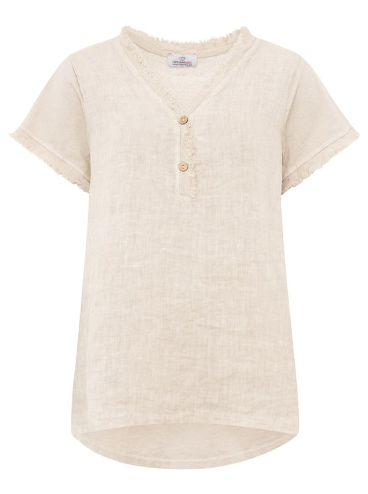 💕 Zwillingsherz Shirt Leinen "Summer Style" Beige