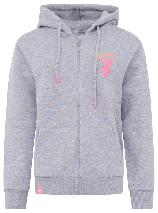 💕 Zwillingsherz Hoodiejacke "Salty and Happy" Grau