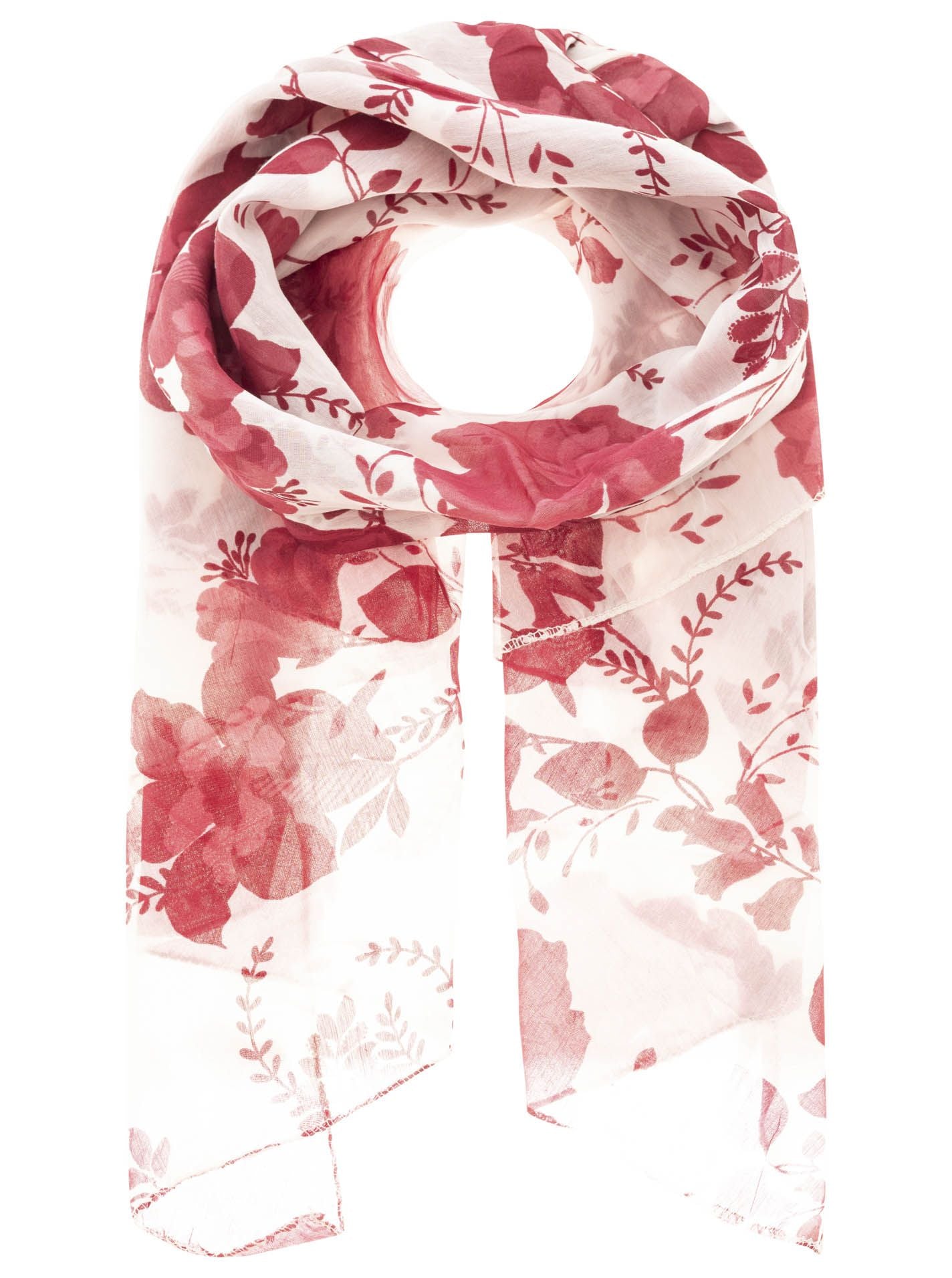 Schal Tuch "Floral Fantasy" Baumwolle Seide Pink