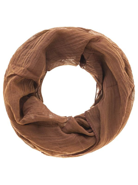 Loop Schal Tuch "Uni" Baumwolle Seide Braun