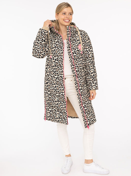 💕 Zwillingsherz XXL Steppmantel " Allover Leo" Beige