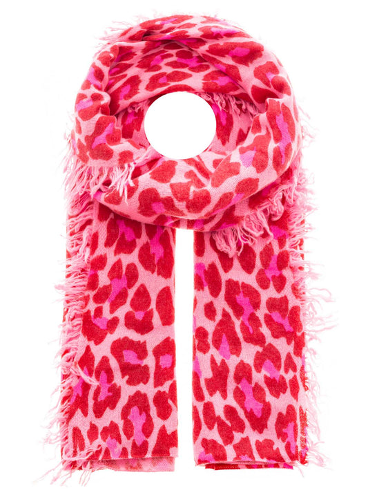 💕 Zwillingsherz XXL "Fransenschal  Leo" 100 % Cashmere Schal Kaschmir Bubblegum